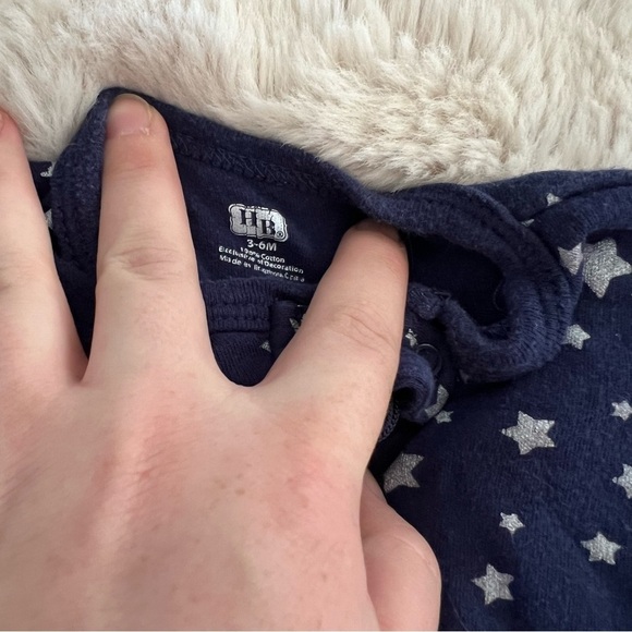 Bundle of 2 Hudson Baby Star Zippered Footie Pajamas Sz 3-6M - Picture 5 of 7